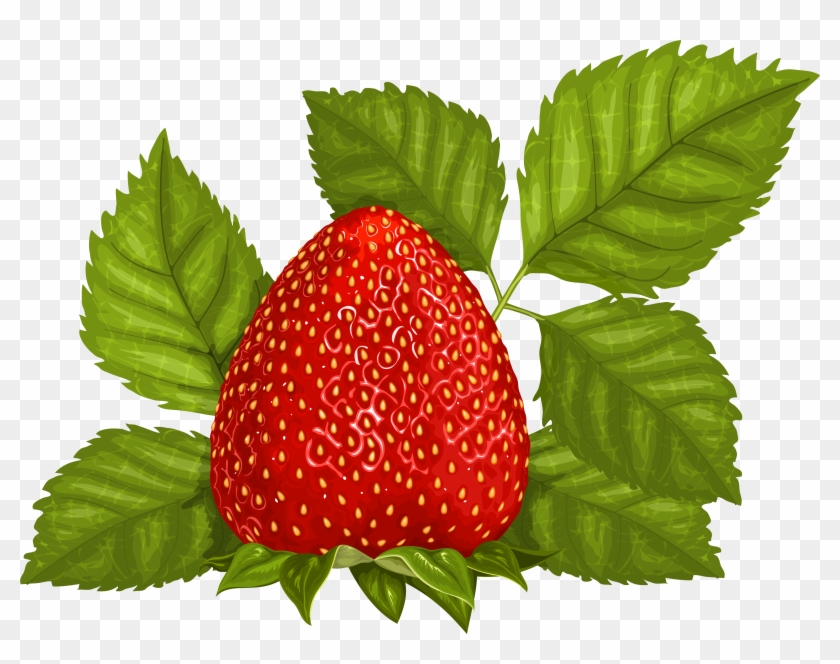 Strawberry With Leaves Png Clipart - Strawberry Leaves Png #20627