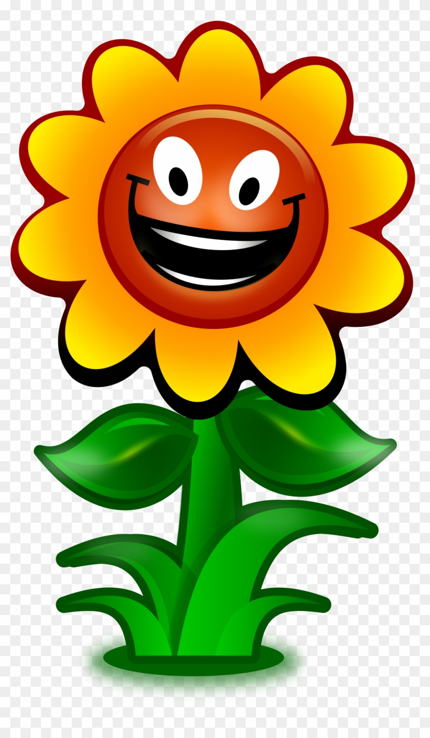 Clipart - Cartoon Flower With Face #20815