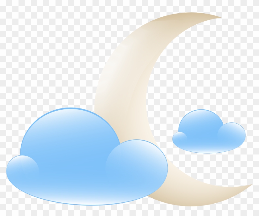 Moon With Clouds Weather Icon Png Clip Art - Moon With Clouds Weather Icon Png Clip Art #20863