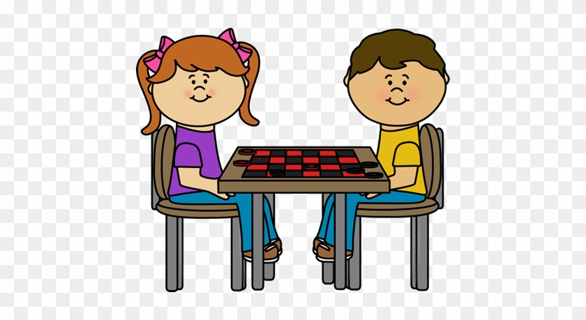 Kids Checker Table Clip Art - Checkers Clipart #20940