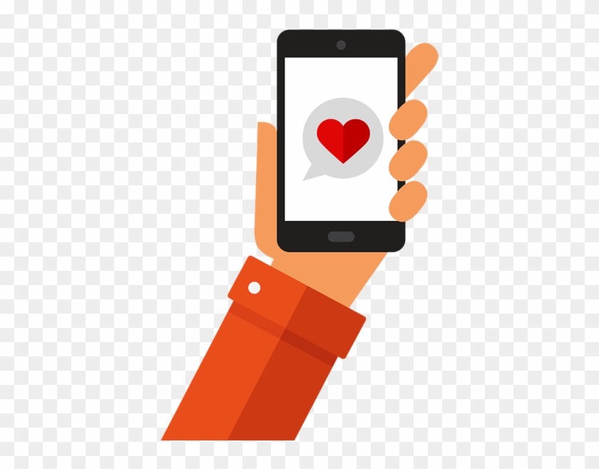 Smart-phone Mobile With Heart - Smart Phone Illustration #21077