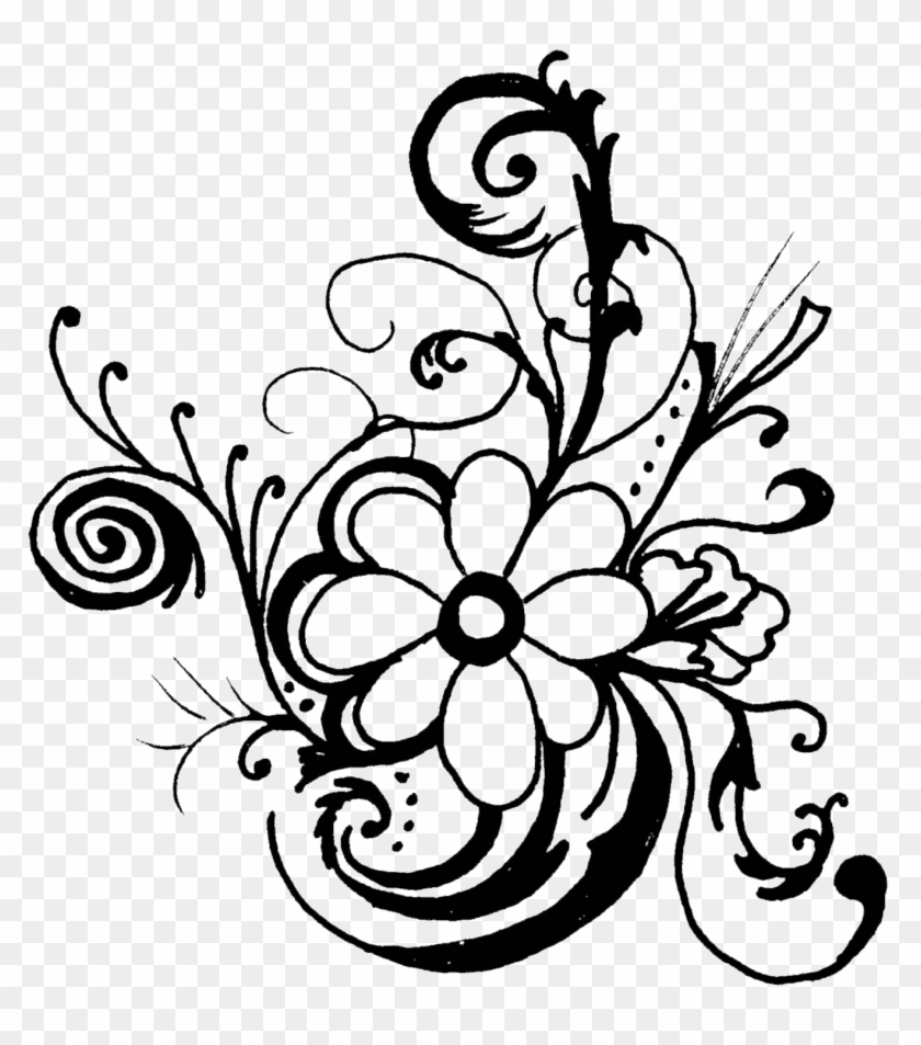 Black And White Clip Art Flowers Pictures Image - Black And White Flower Clipart #21216