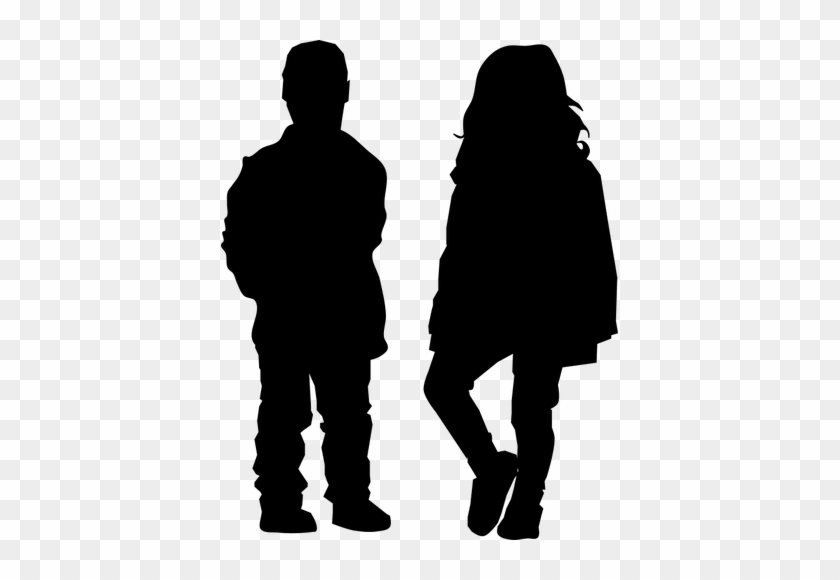 Boy And Girl Silhouette Public Domain Vectors - Old Couple Holding Hands Silhouette #21240