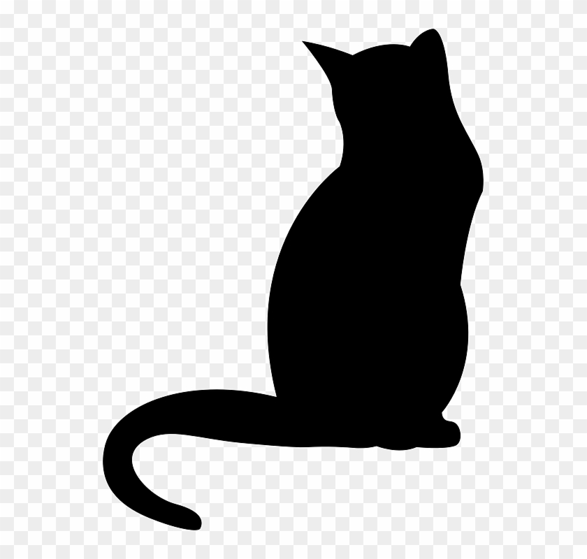 Cat Kitten Silhouette Black Shadow Outline - Cat Shadow #21280