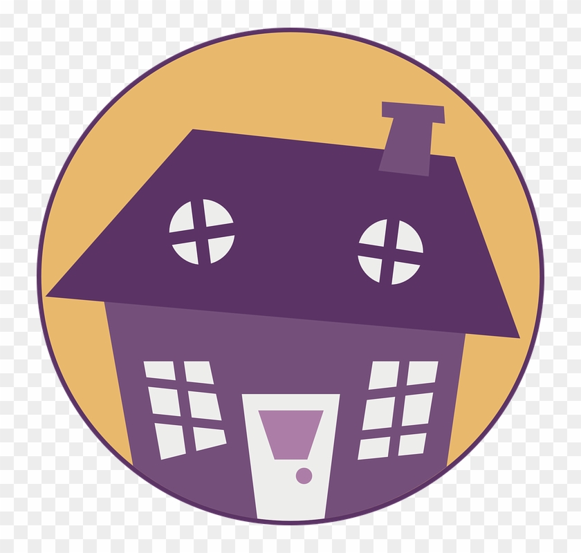 Building, House, Home, Circle, Purple, Little, Color - House Clip Art Free #21490