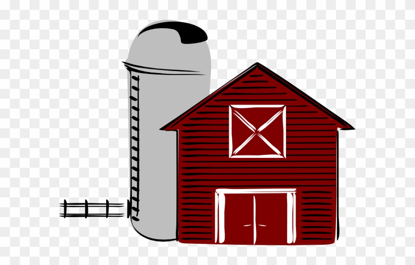 Farm Clipart Transparent - Barn With Silo Clipart #21572