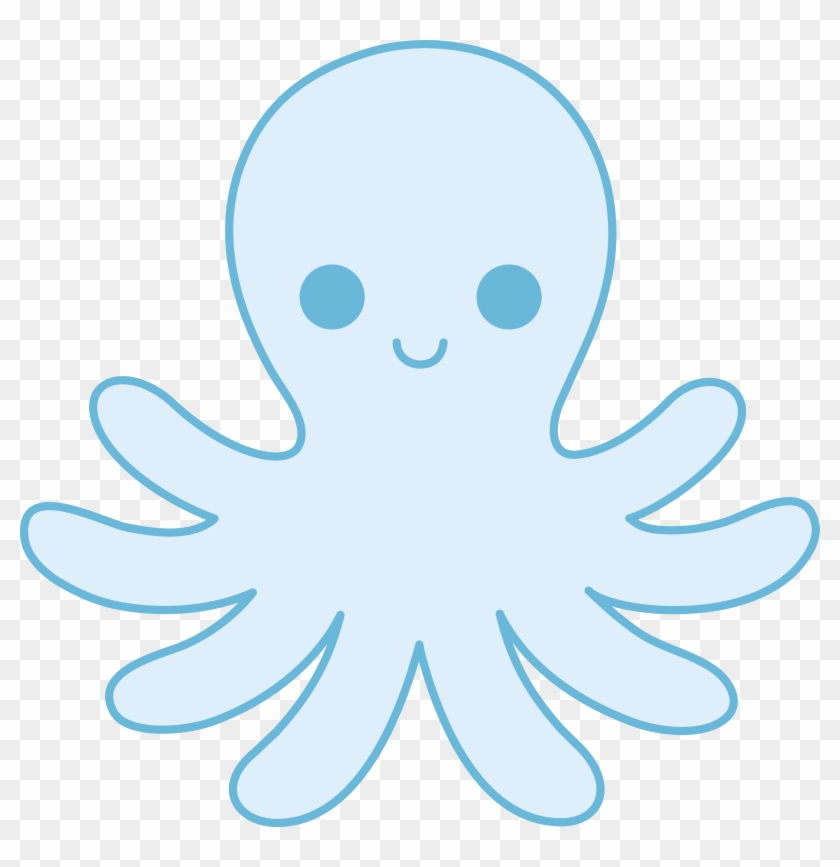 Baby Octopus Clipart - Cute Blue Octopus Clipart #21660