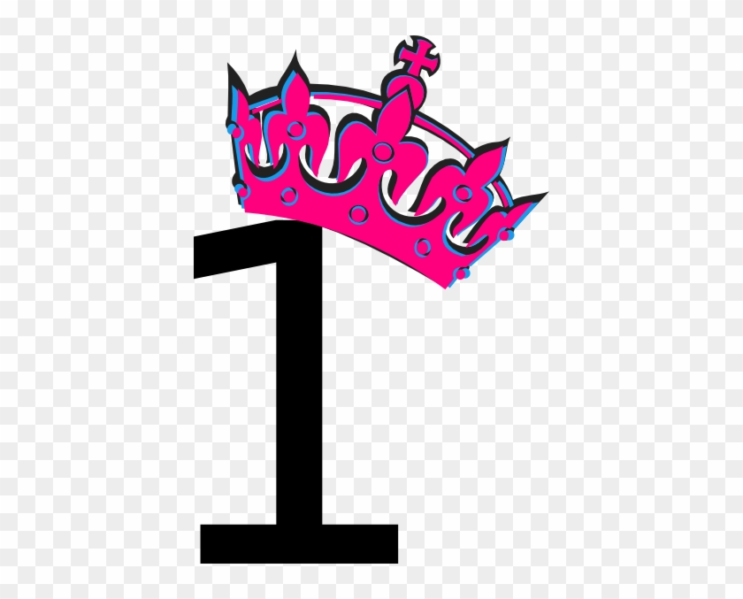 Pink Tilted Tiara And Number 1 Clip Art - Number 1 With Pink Crown #21678