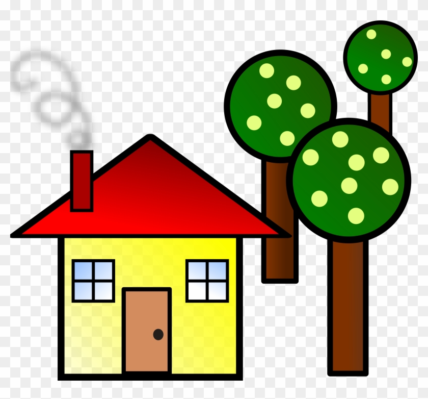 Clipart Smart Ideas Simple House Clipart With Trees - Trees And A House #21742