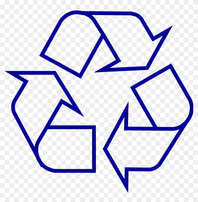 Recycling Symbol Icon Outline Dark Blue - Recycle Png #21795