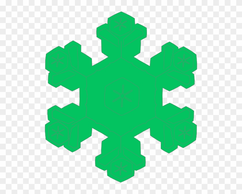 Green Snowflake Clip Art At Clker - Snowflake Clip Art Green #21943