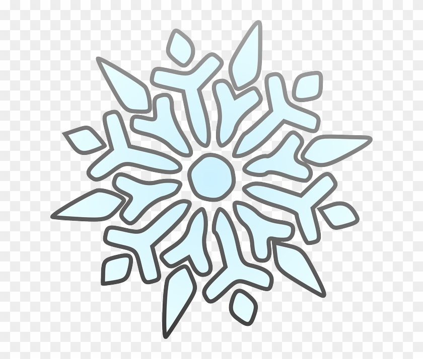 Drawing Black, Erik, Blue, Simple, Small, Outline, - Snowflake Clipart #22016
