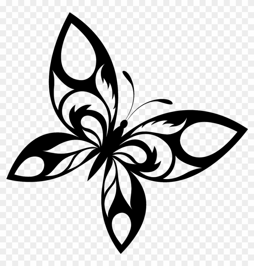 Tattoo Butterfly Png Image - Butterfly Black And White #22030