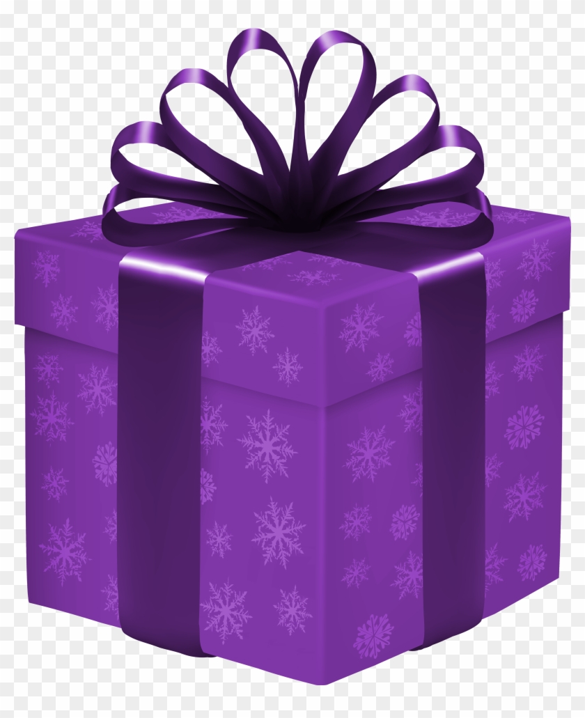 Purple Gift Box With Snowflakes Png Clipart - Purple And Blue Gift Bo #22215