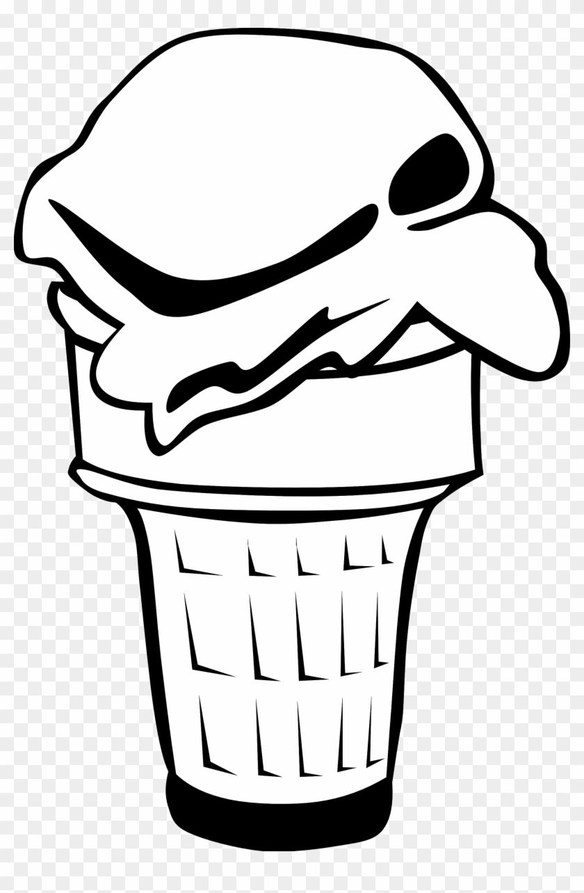 Black And White Ice Cream Cone Clipart - Ice Cream Cone Clip Art #22386