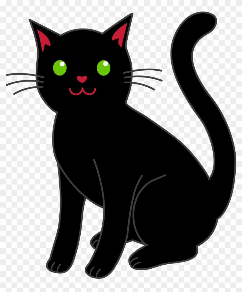 Simple Black Halloween Cat - Clip Art Black Cat #22464