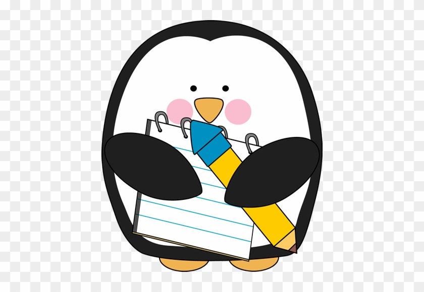 Penguin With A Notepad And Pencil - Visualizing For Reading Graphic Organizer #22506