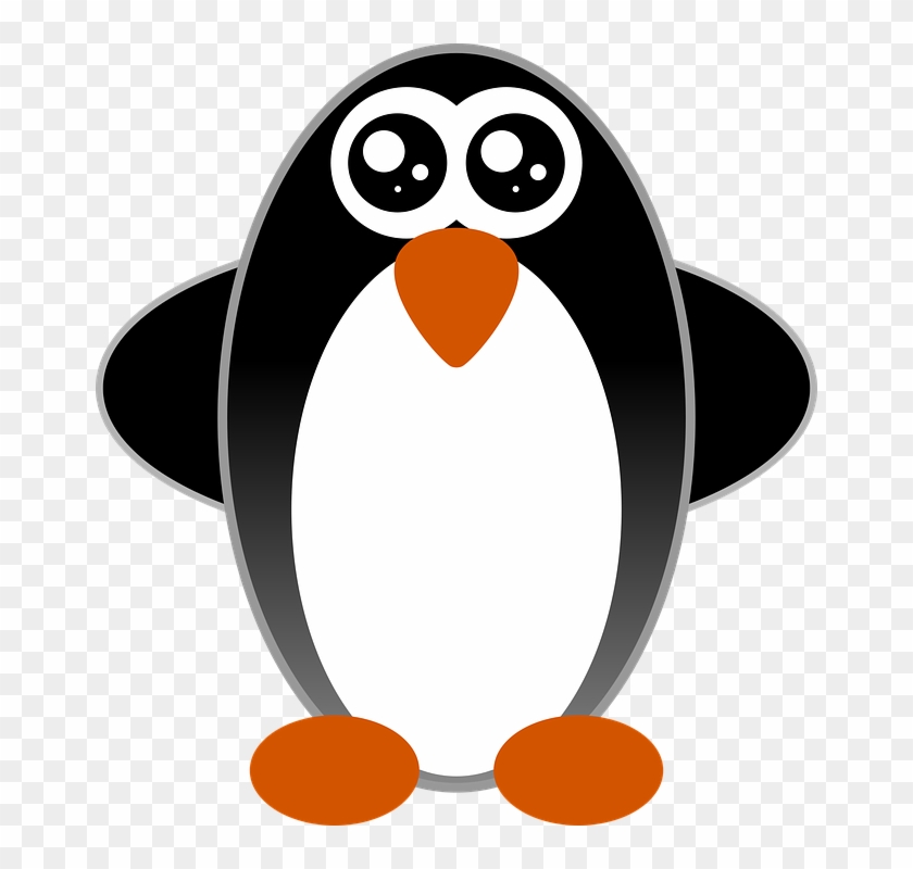 Penguin, Cartoon, Black And White - Animales Animado Blanco Y Negro #22613