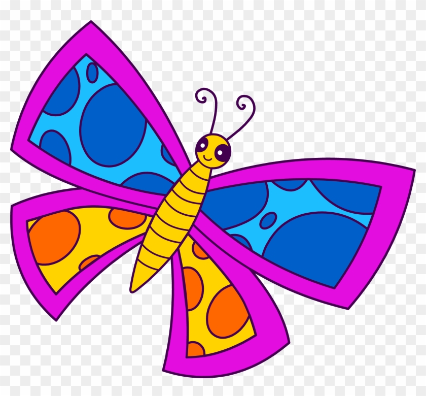 Clipart Pictures Of Butterflies Cute Spotted Neon Butterfly - Clip Art Of A Butterfly #22648