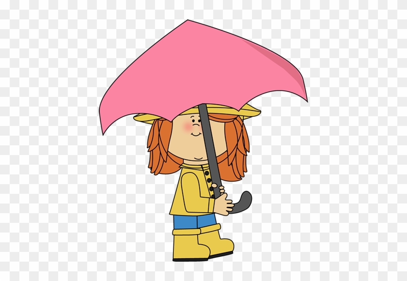 Girl Walking With Umbrella - Girl With Umbrella Clipart #22647