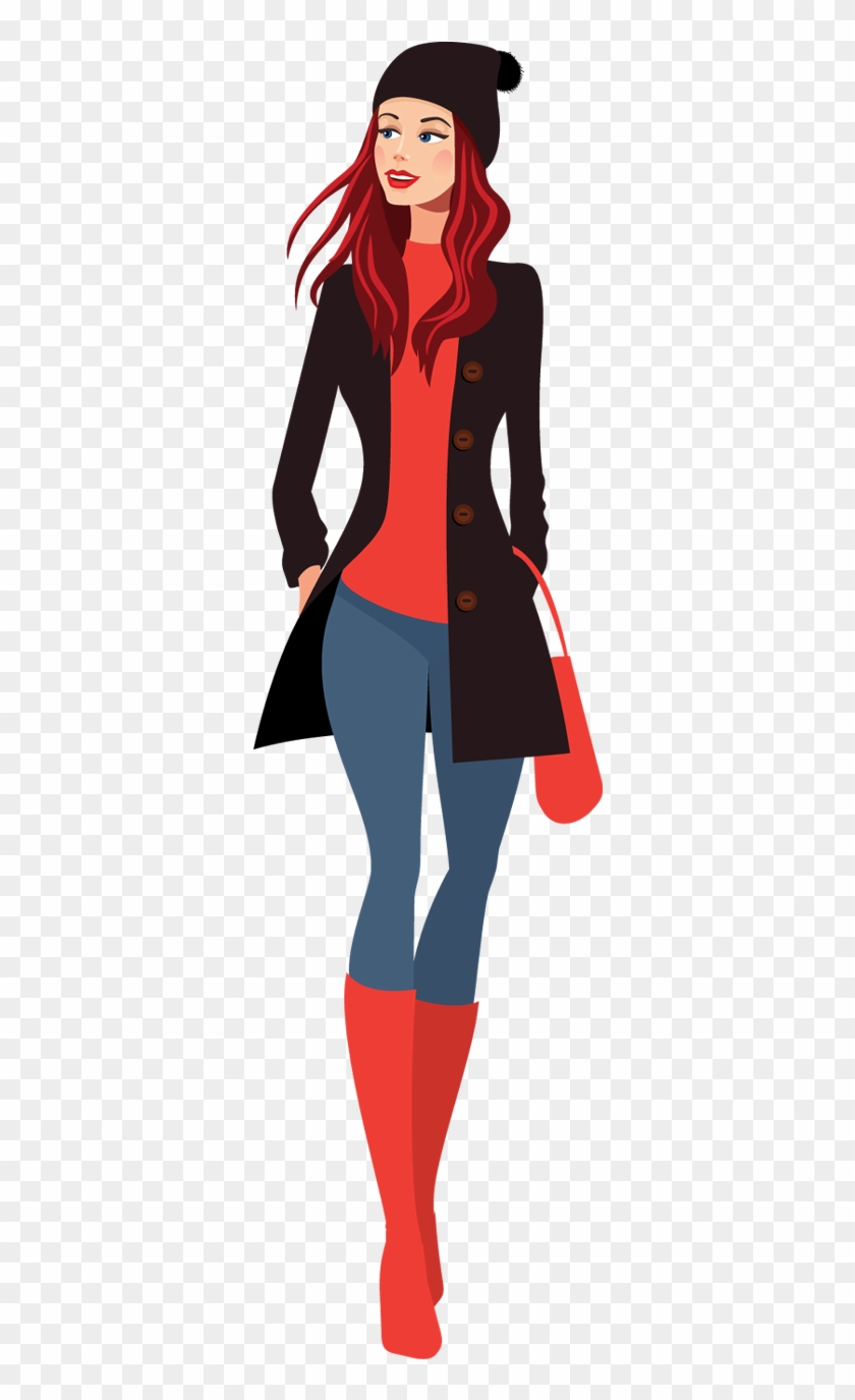 Fashion Clipart Going Shopping - Pretty Girl Cartoon Png #22659