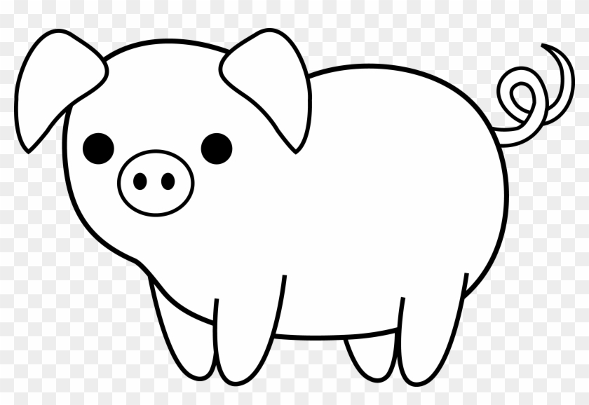 Sweet Idea Pig Clipart Black And White Cute Clip Art - Drawing Of A Pig #22682