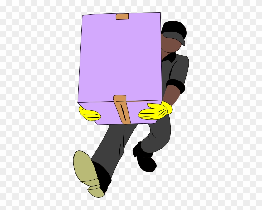 Black Man Carrying Box Clip Art At Clker - Man Carrying Box Clipart #22768