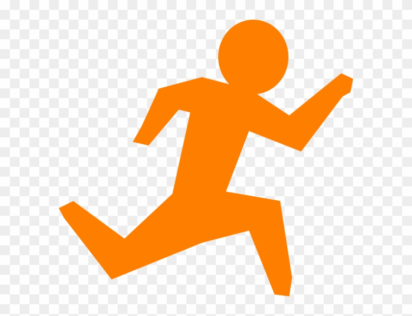 Person Running Running Man Orange Clip Art At Vector - Running Man Stick Figure #22782