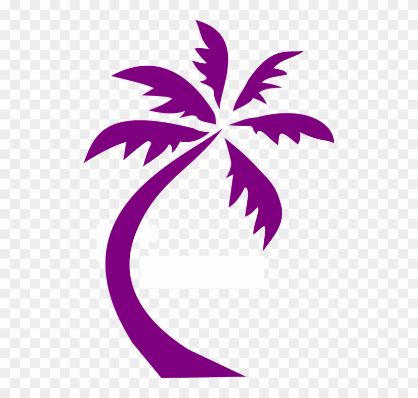 Palm Tree Design Purple Silhouette - (sjt02515) Going To My Happy Place. Be Back Never (palm #22848