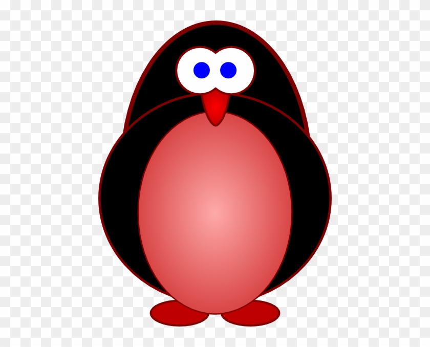 Red And Black Penguin Clip Art - Yellow Circle #22889