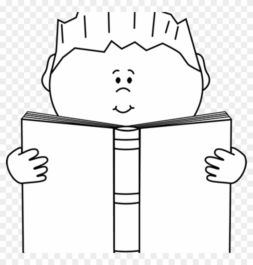 Reading Clipart Black And White Reading A Book Clip - Clip Art #22957