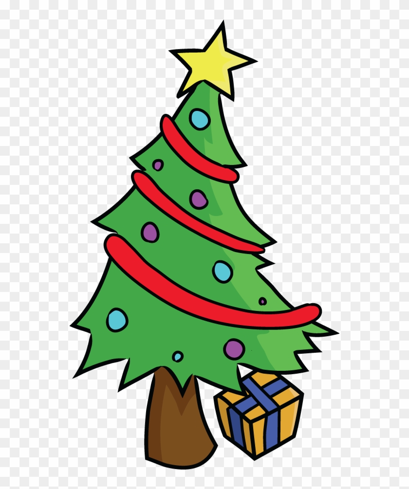 Cartoon Tree With Funny Face - Christmas Tree Cartoon Png #23089