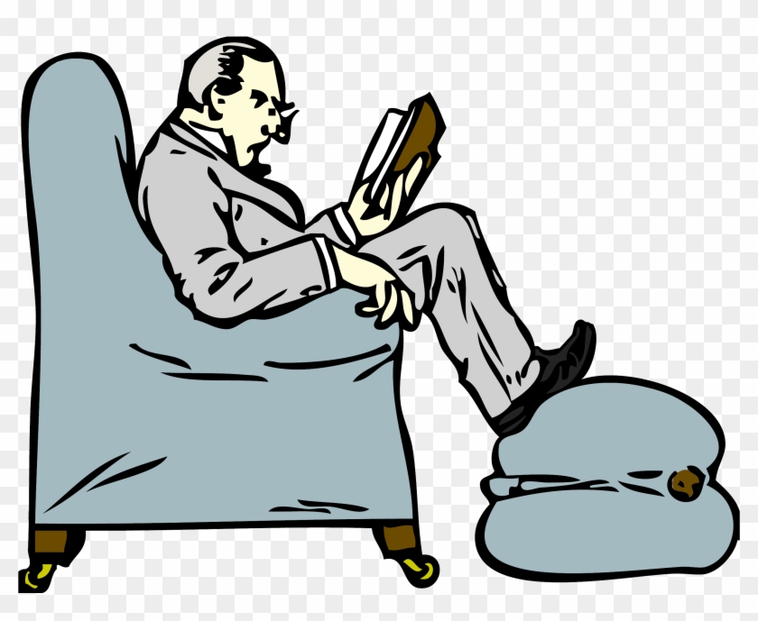 Man Reading - Old Man Reading Cartoon #23127