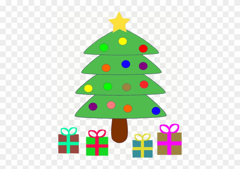 Public Domain Clip Art For Christmas - Cute Christmas Tree With Presents #23191