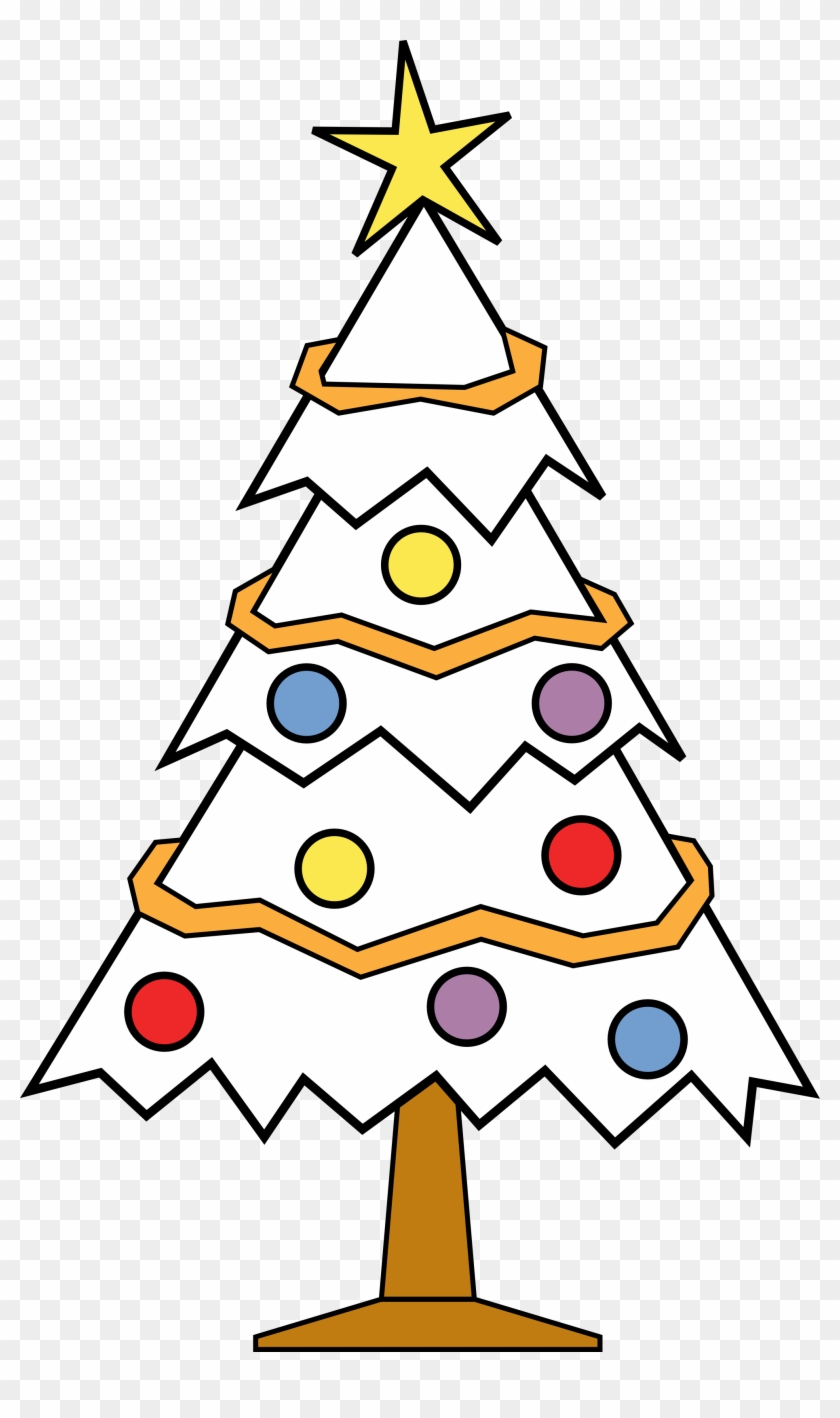 Christmas Line Drawings - Christmas Tree Clip Art Black #23220