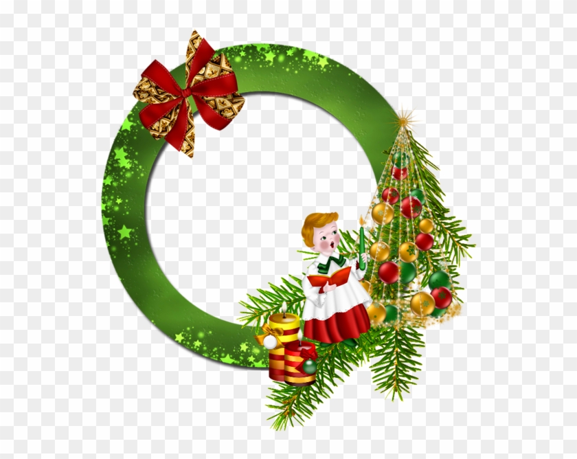 Round Transparent Green Png Christmas - Round Christmas Frames Png #23235