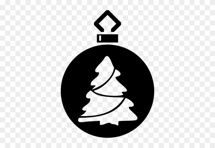 20930 Christmas Ornament Clip Art Black White Public - Bauble Silhouette #23253