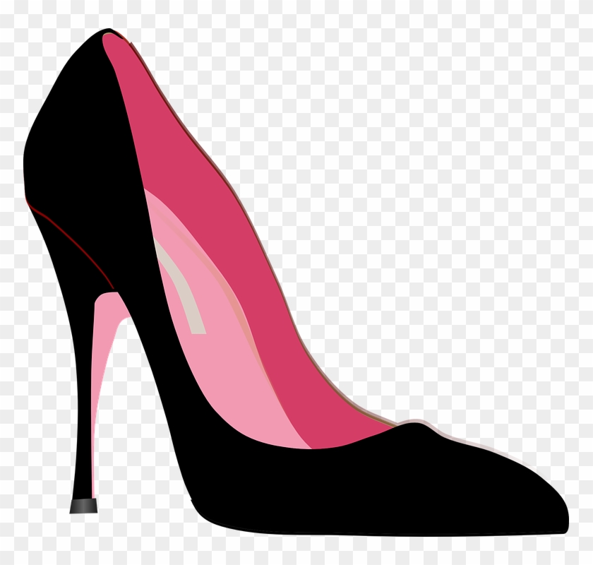 High-heels Stiletto Shoe Fashion Black Pink Style - Heel Clipart #23290