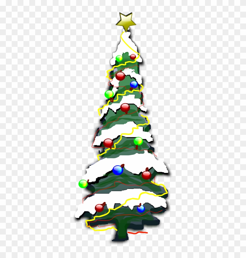 Free Christmas 002 - Snowy Christmas Tree Cartoon #23401