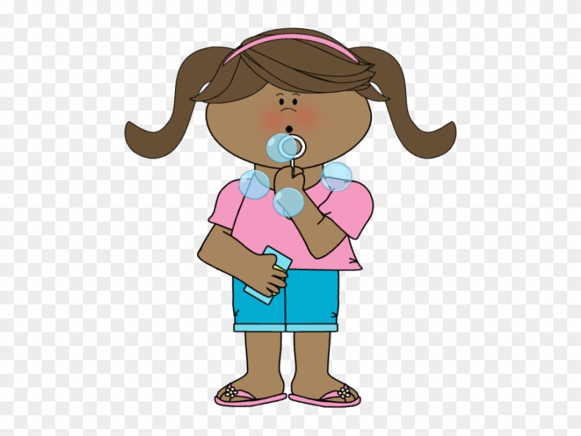 Girl Blowing Bubbles Clip Art - Girl Blowing Bubbles Clipart #23425