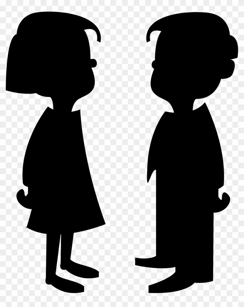 Boy And Girl Silhouette Clip Art - Cartoon Girl And Boy #23660