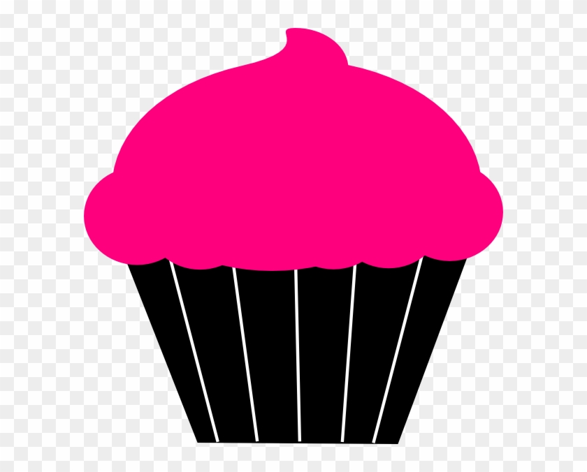 Cupcake Clipart Template - Cupcake Pink Black Clipart #23723