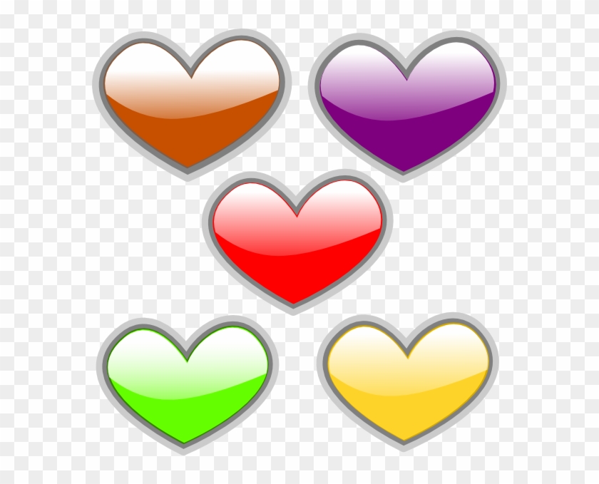 Clipart Five Hearts #23819