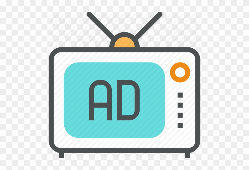 Tv Clipart Tv Advertisement - Tv Advertising Icon Blue #23951