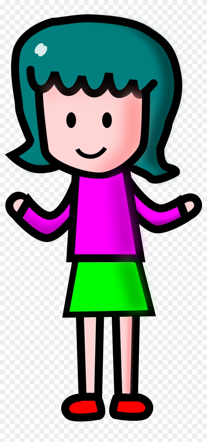 Cartoon Girl Clipart Girl Png - Simple Girl Clipart #23989