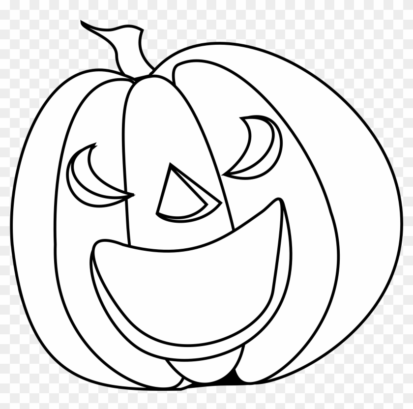 Halloween Pumpkin Smile Halloween Black White Line - White #24155