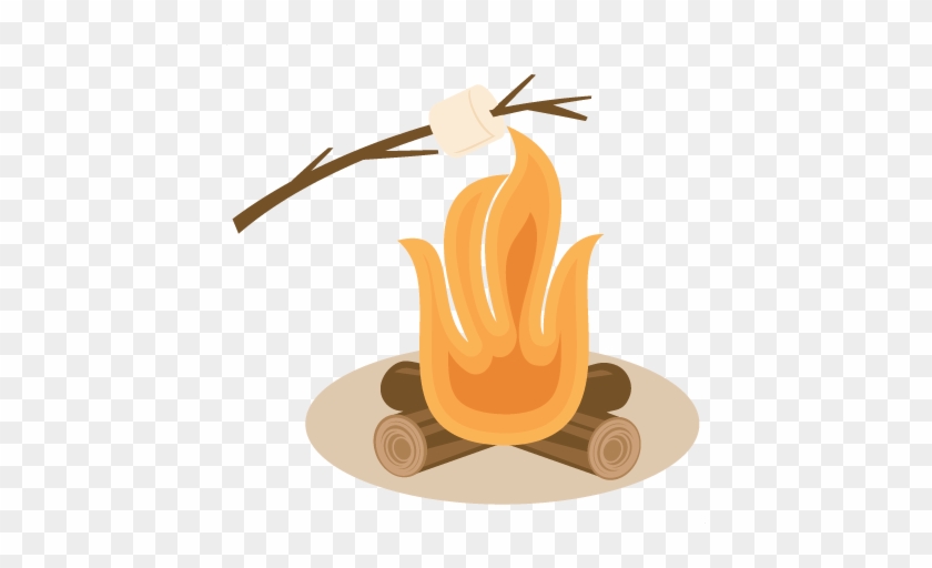 Bonfire Marshmallows Fire Vector Clip Clipart Free - Roasting Marshmallow Campfire Clip Art #24164