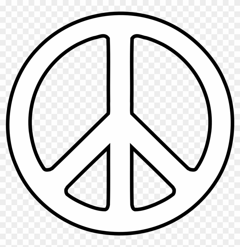 Peace Sign 24 Black White Line Art Christmas Xmas Peace - Simbolo Da Paz Para Colorir #24380