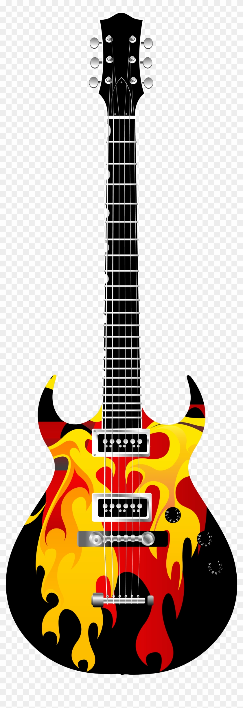 Guitar Clipart On Fire - Electric Guitar Clipart Png #24454