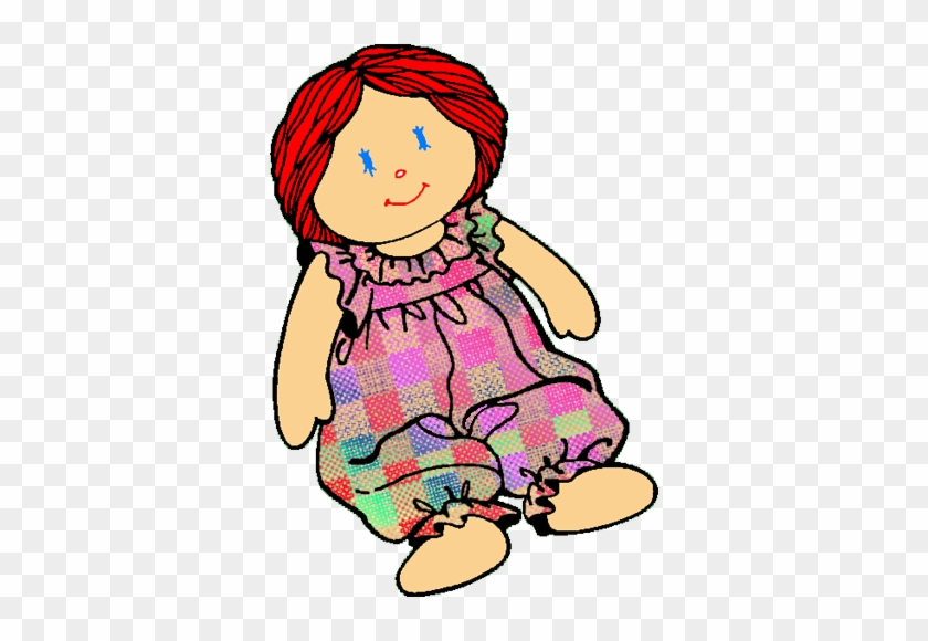 Clipart Of Doll Cartoon Pencil And In Color - Rag Doll Clip Art #24522